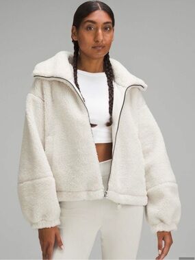 lululemon cinch waist jacket bone white fleece